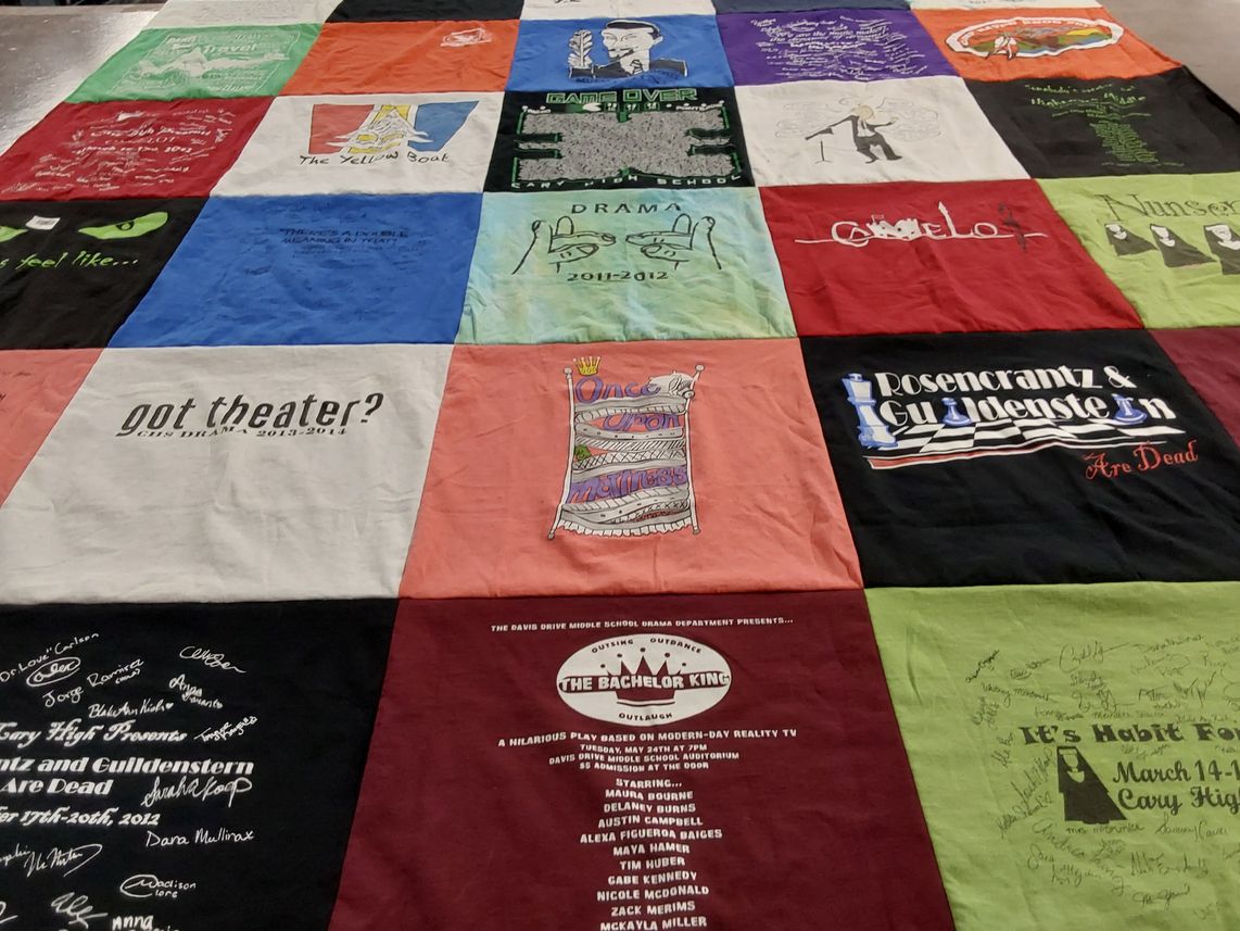 T-shirt quilt from davis drive middle school by Cheryl from NC