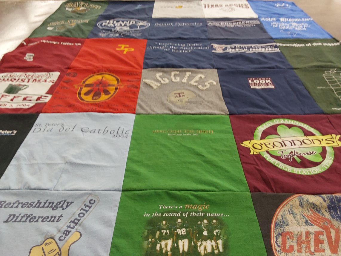 T-shirt quilt featuring texas a&m university football by Miyuki from TX