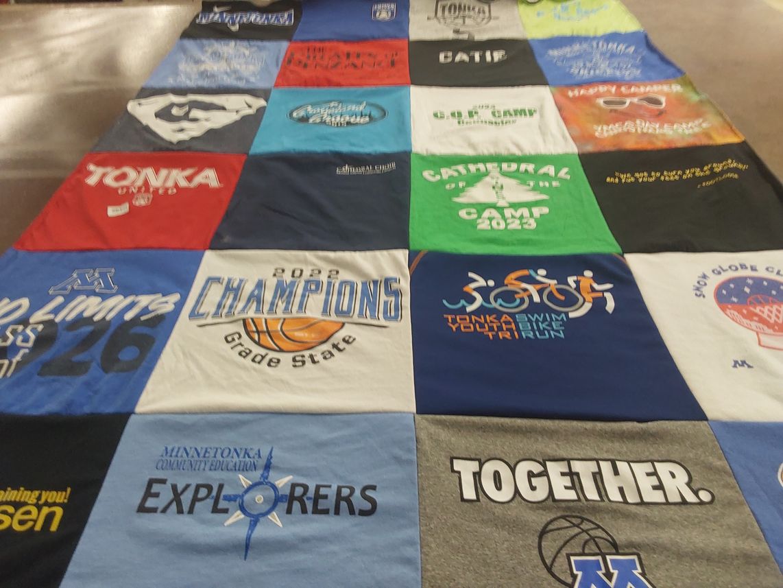 T-shirt quilt from minnetonka high school by Anne from MN