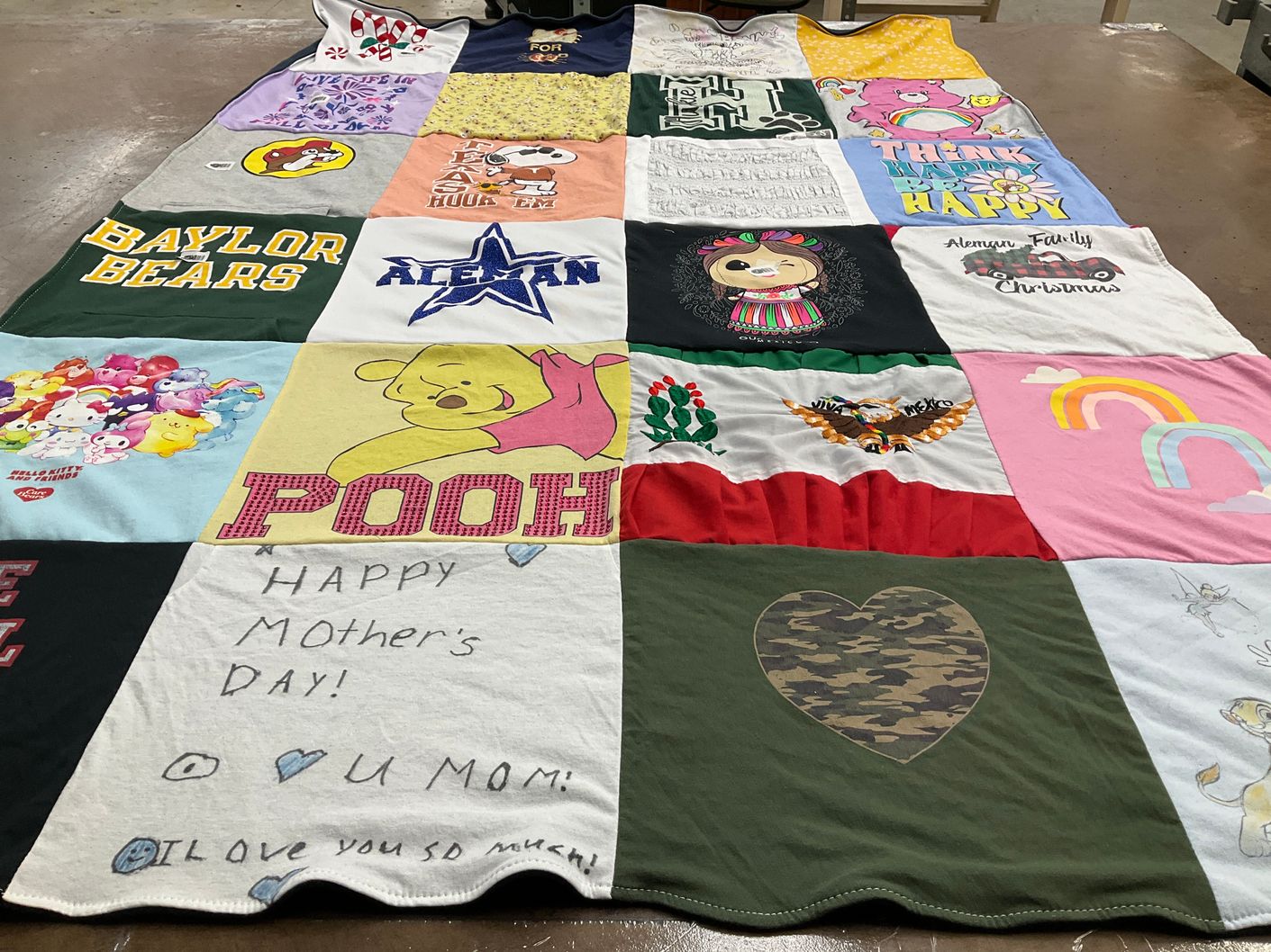 T-shirt quilt from baylor university by Sabrina from TX