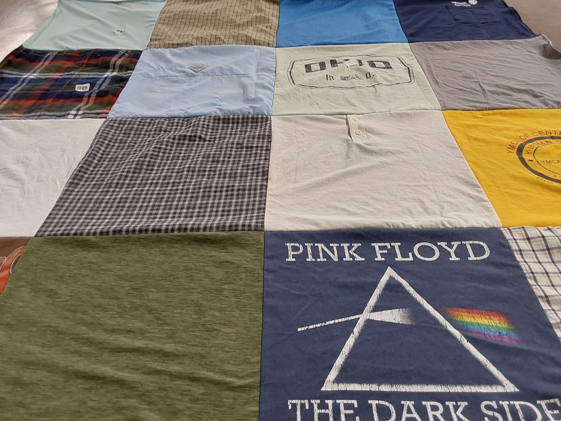 T-shirt quilt with music themes by Karla from OH