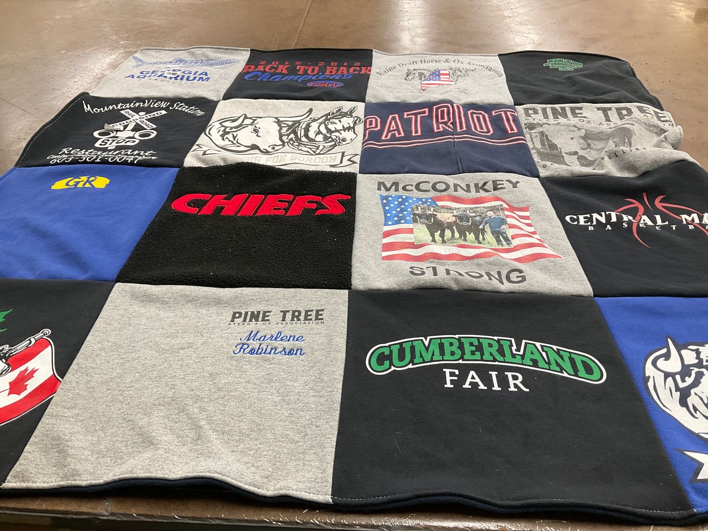 T-shirt quilt from central maine community college by Tammy from ME