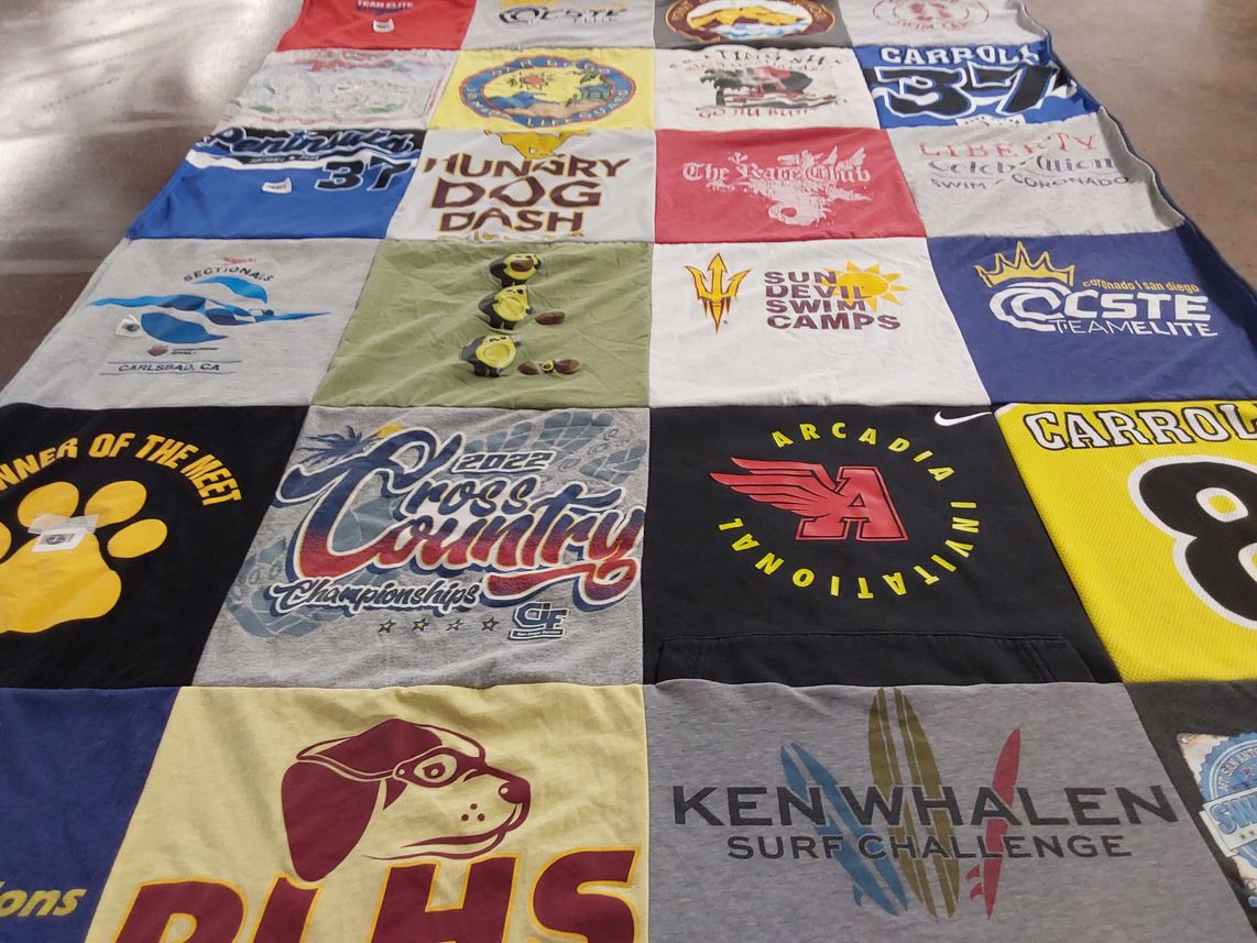 T-shirt quilt from carroll high school, arcadia high school by Kristin from CA