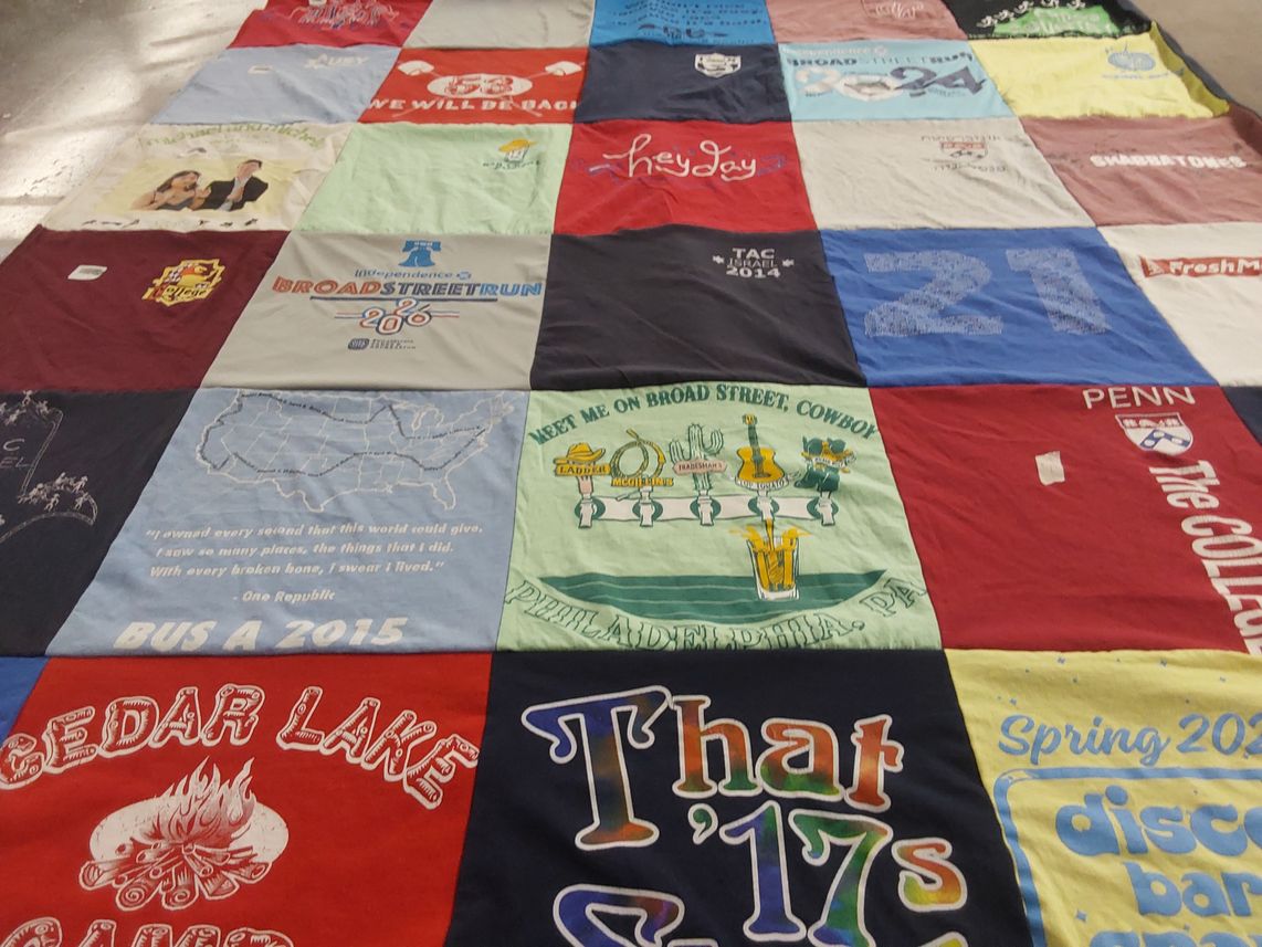 T-shirt quilt from university of pennsylvania by Rachel from PA
