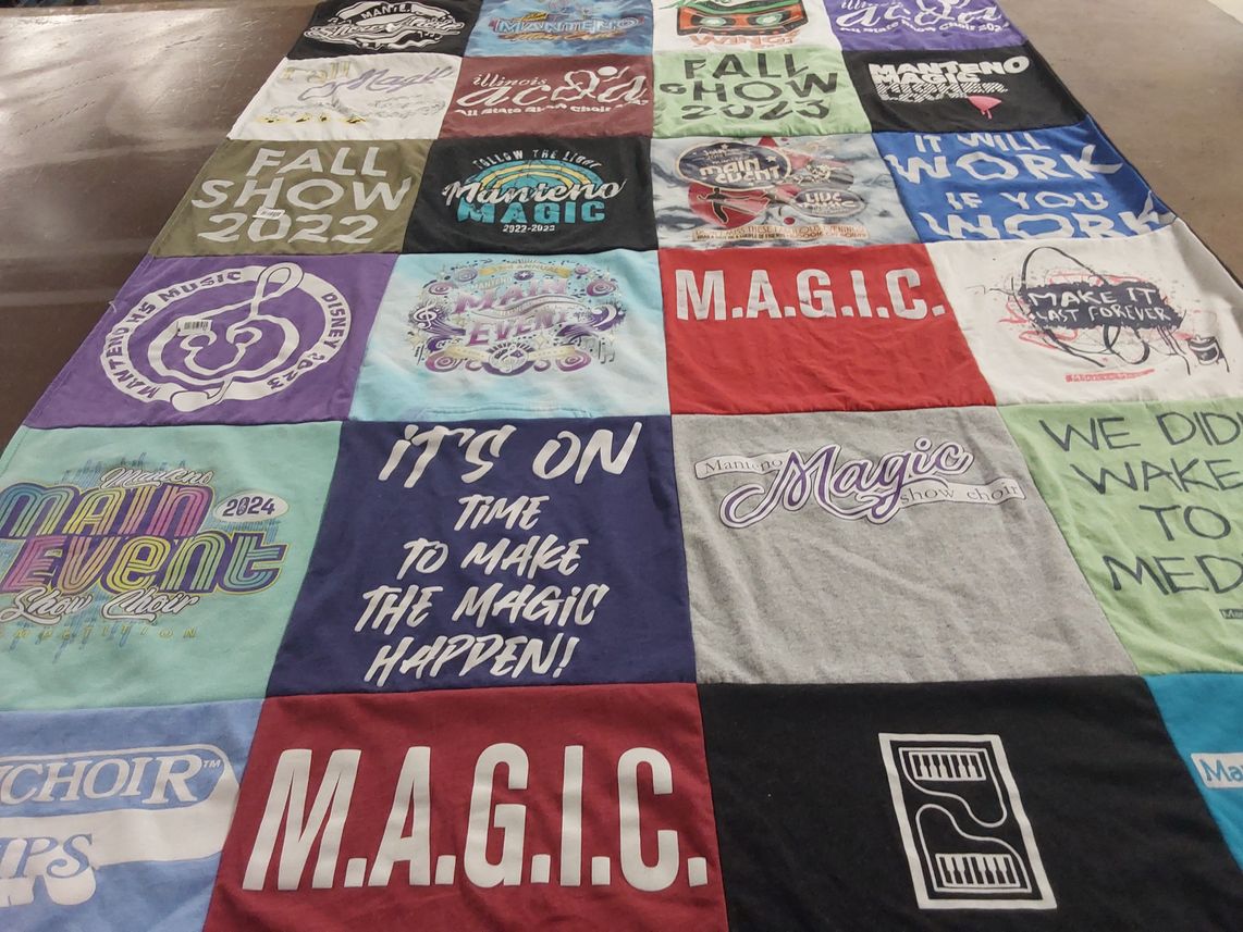 T-shirt quilt from manteno high school by Hailey from IL