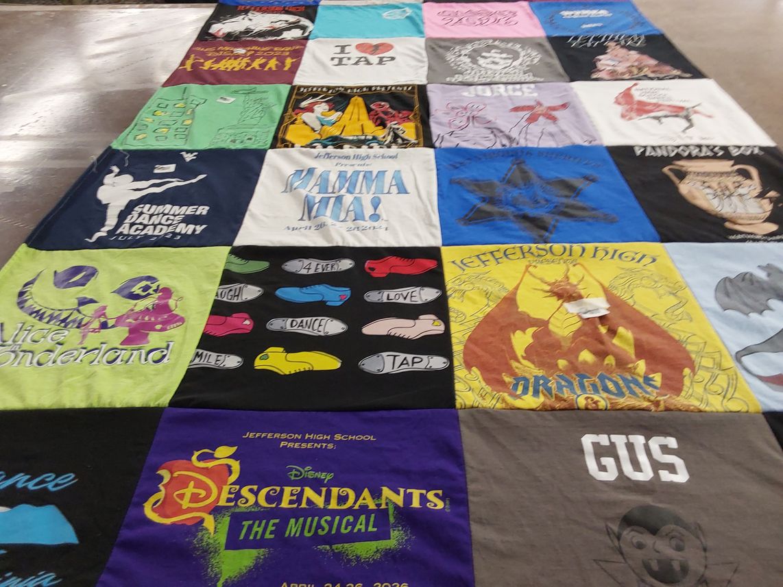 T-shirt quilt from jefferson high school by Liz from WV