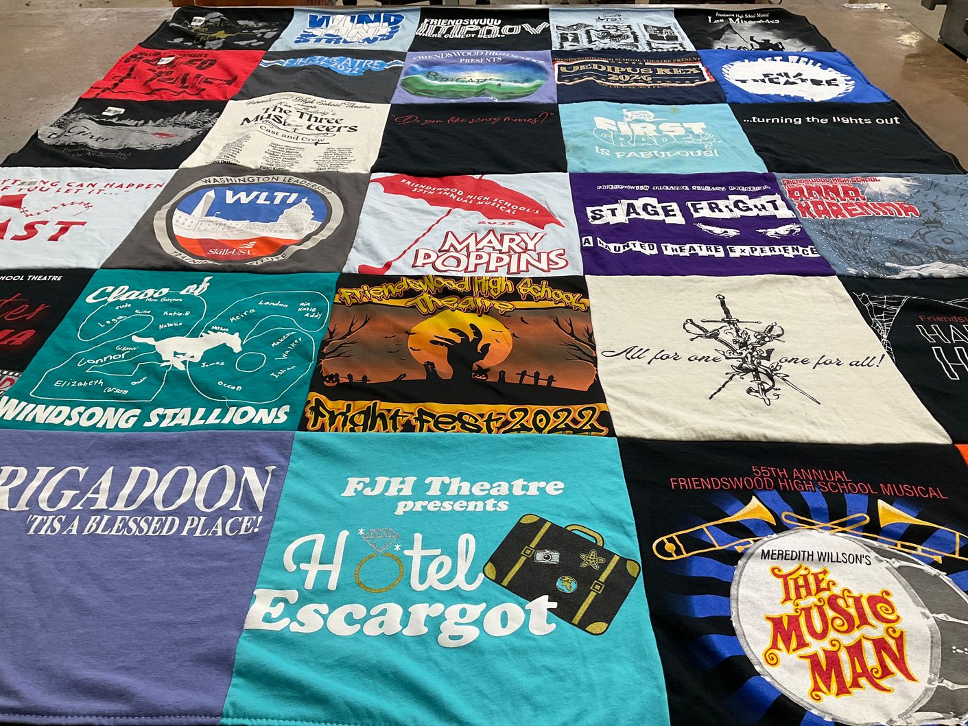T-shirt quilt featuring windsong stallions by Nancy from TX