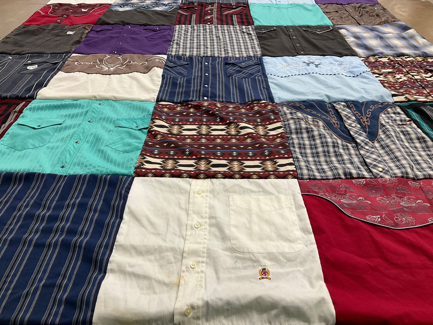 T-shirt quilt with sewing, crafting themes by Andrea from CA