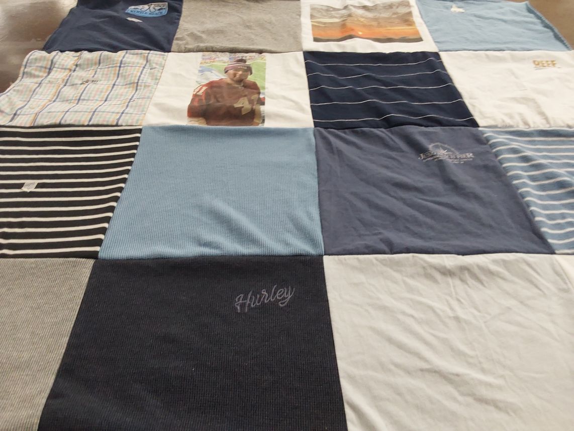 T-shirt quilt with beach, photography themes by Tracy from NJ