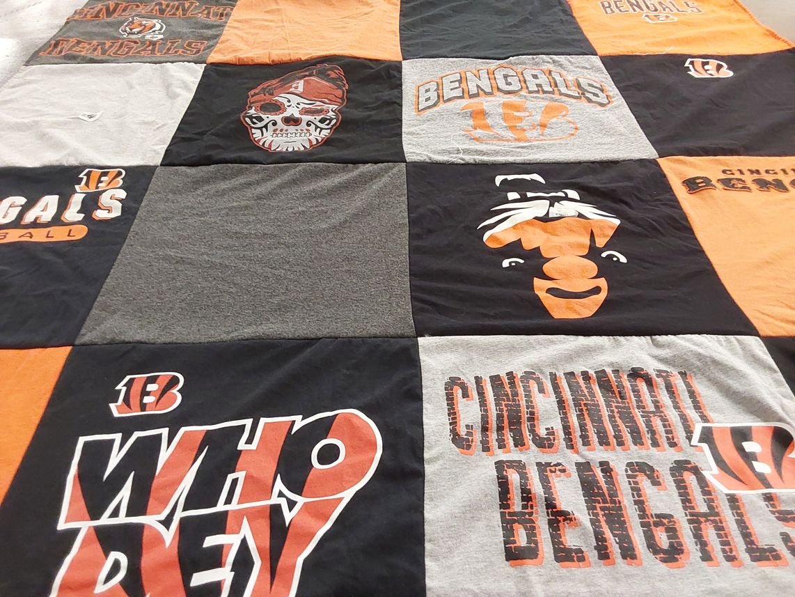 T-shirt quilt featuring cincinnati bengals by Bev from OH