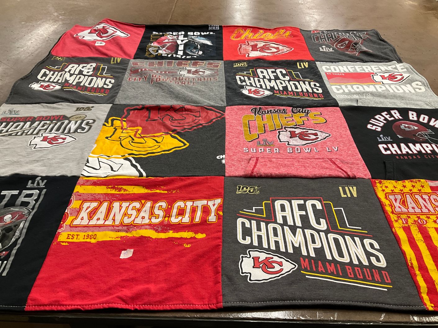 T-shirt quilt featuring kansas city chiefs by Jonathan from IA