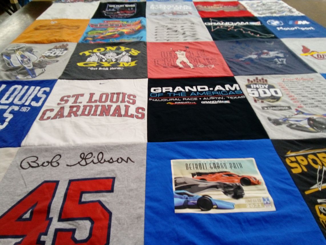 T-shirt quilt featuring st louis cardinals by Richard from MO