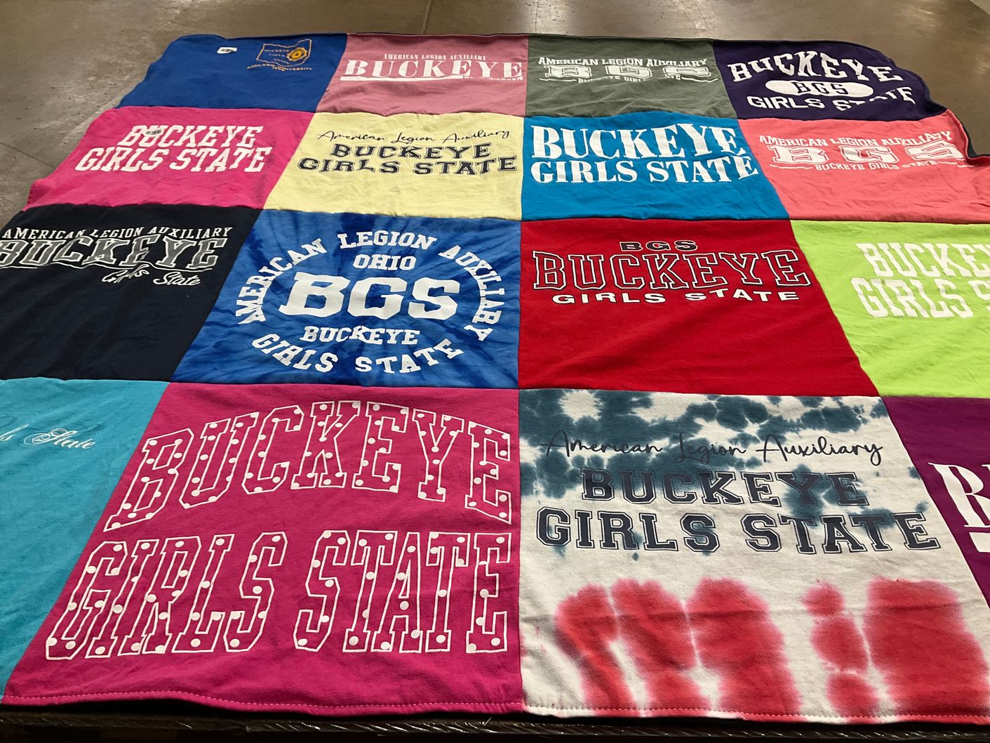 T-shirt quilt with community service, youth programs themes by Louise from OH
