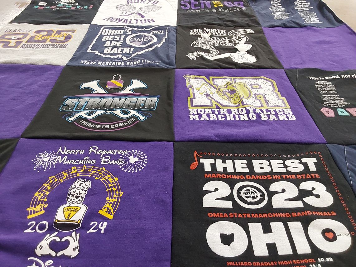 T-shirt quilt featuring north royalton marching band by Maria from OH