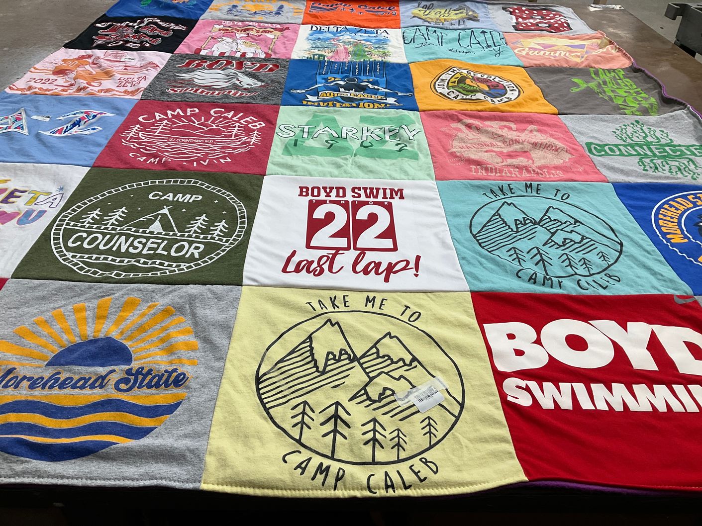 T-shirt quilt featuring boyd swim team by Jennifer from KY