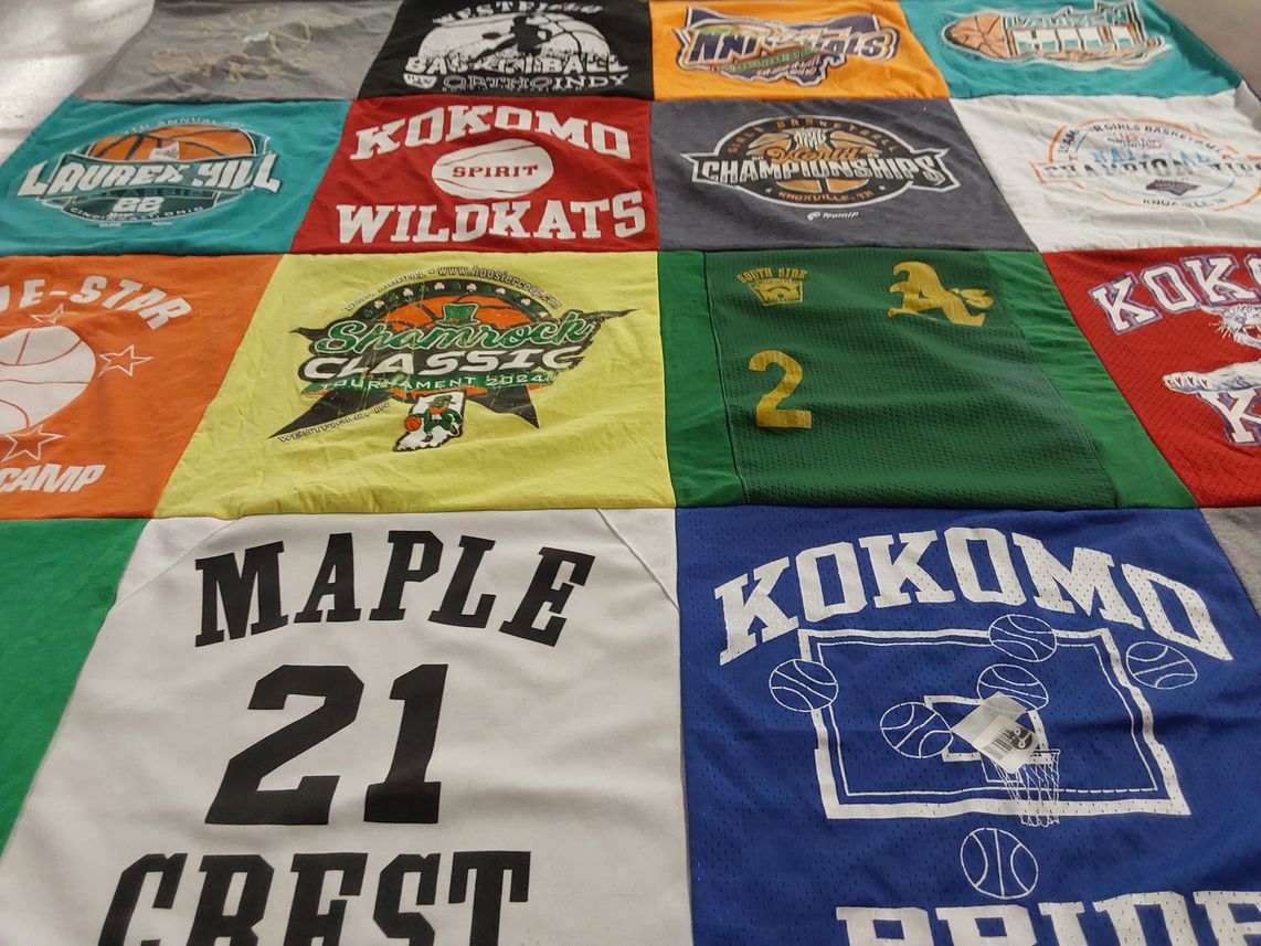 T-shirt quilt featuring kokomo wildkats by Nicole from IN