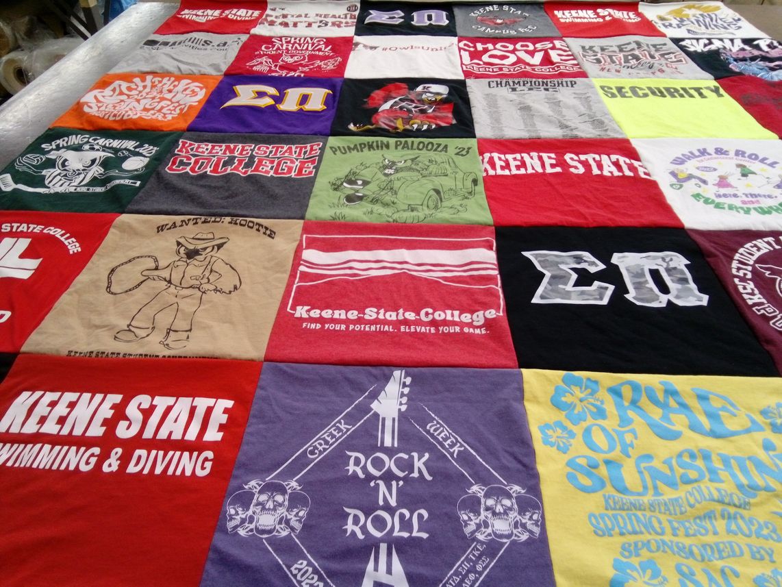 T-shirt quilt from keene state college by Evan from MA