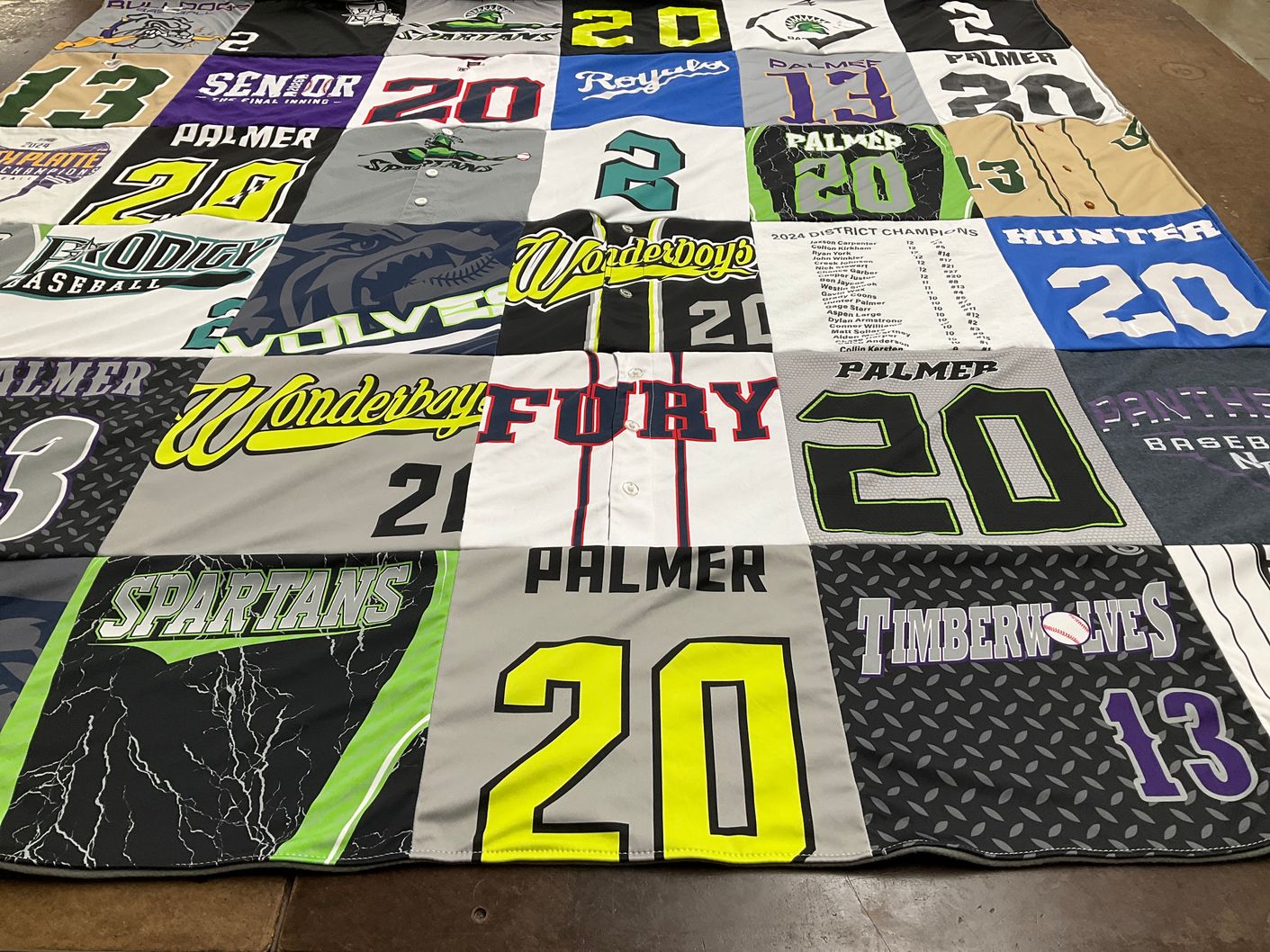 T-shirt quilt featuring palmer panthers baseball, wonderboys by Ashlley from MO