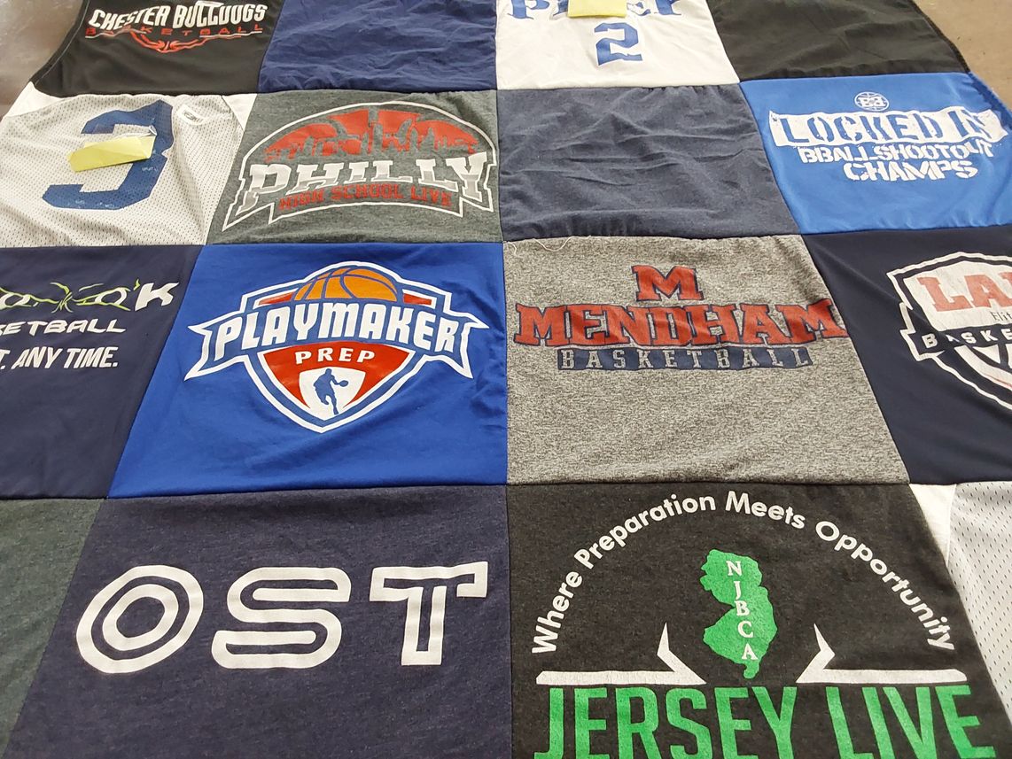 T-shirt quilt featuring chester bulldogs basketball by Alana from NJ