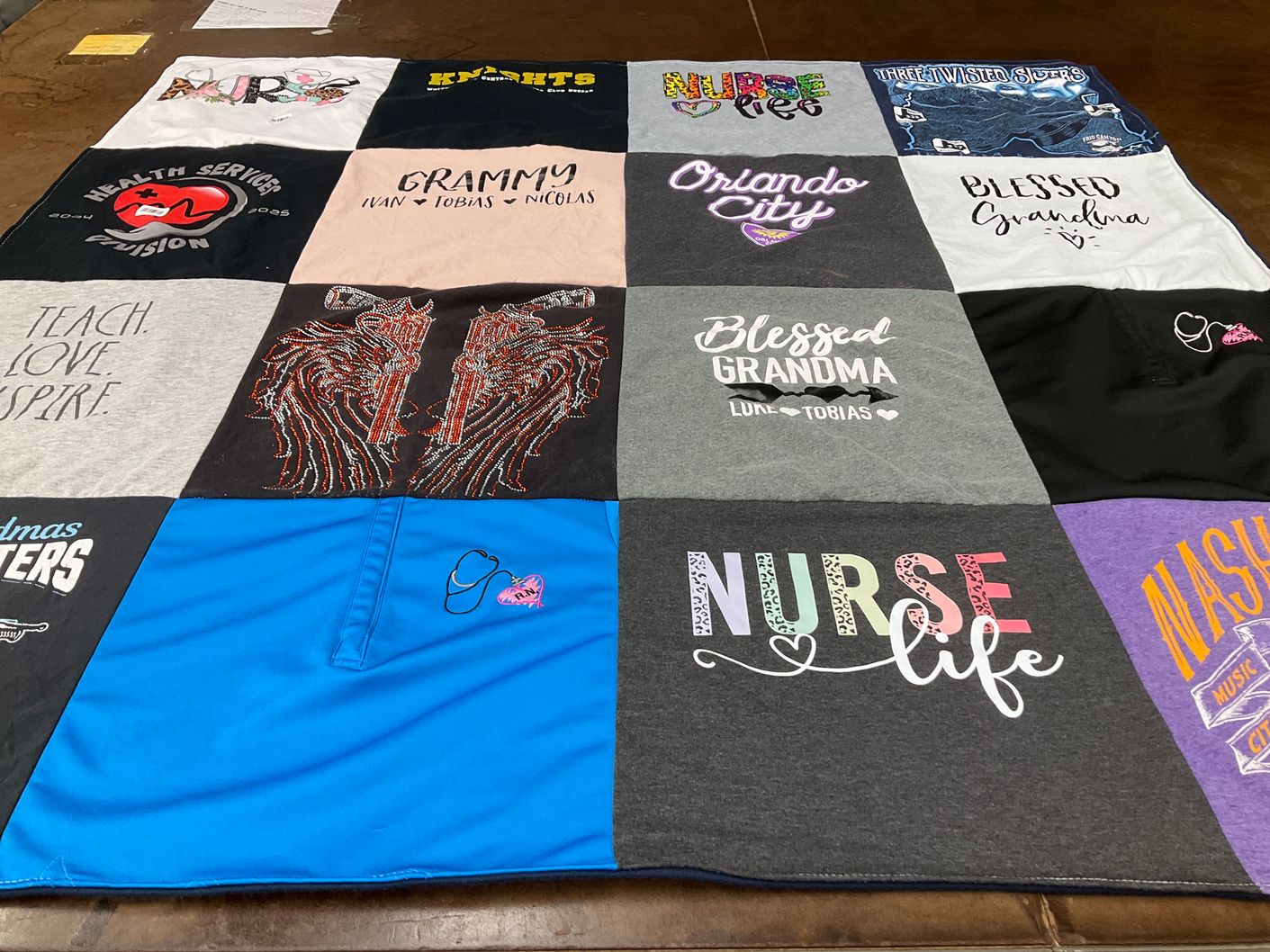 T-shirt quilt from knights university by Tori from FL