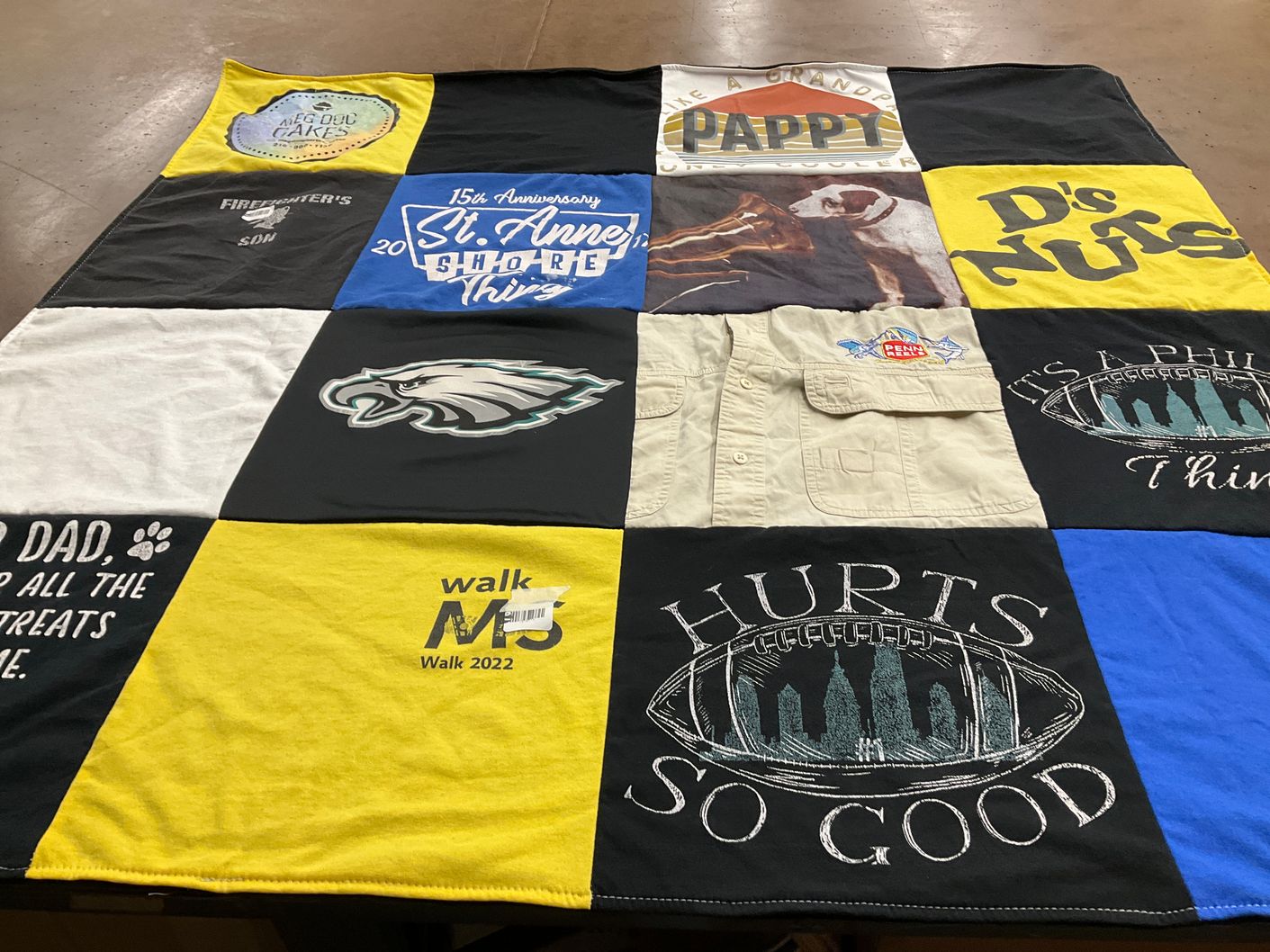 T-shirt quilt featuring philadelphia eagles by Charles from PA