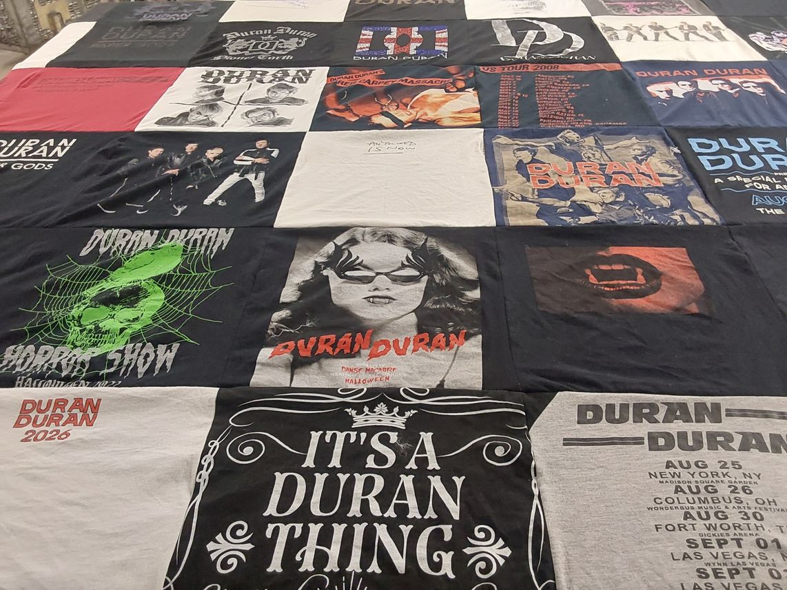 T-shirt quilt with music, concerts themes by Dana from MN