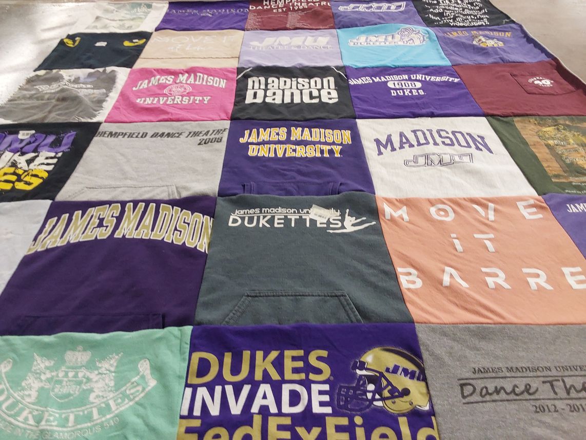 T-shirt quilt featuring james madison university dukes by Devon from PA