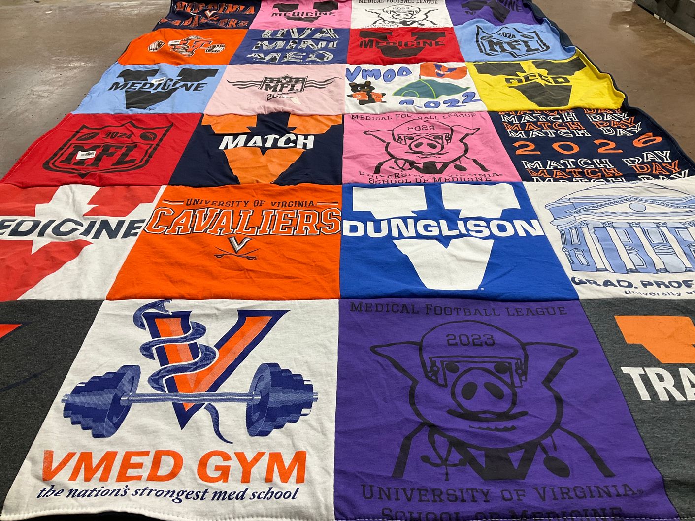 T-shirt quilt featuring university of virginia cavaliers by Joseph from MA