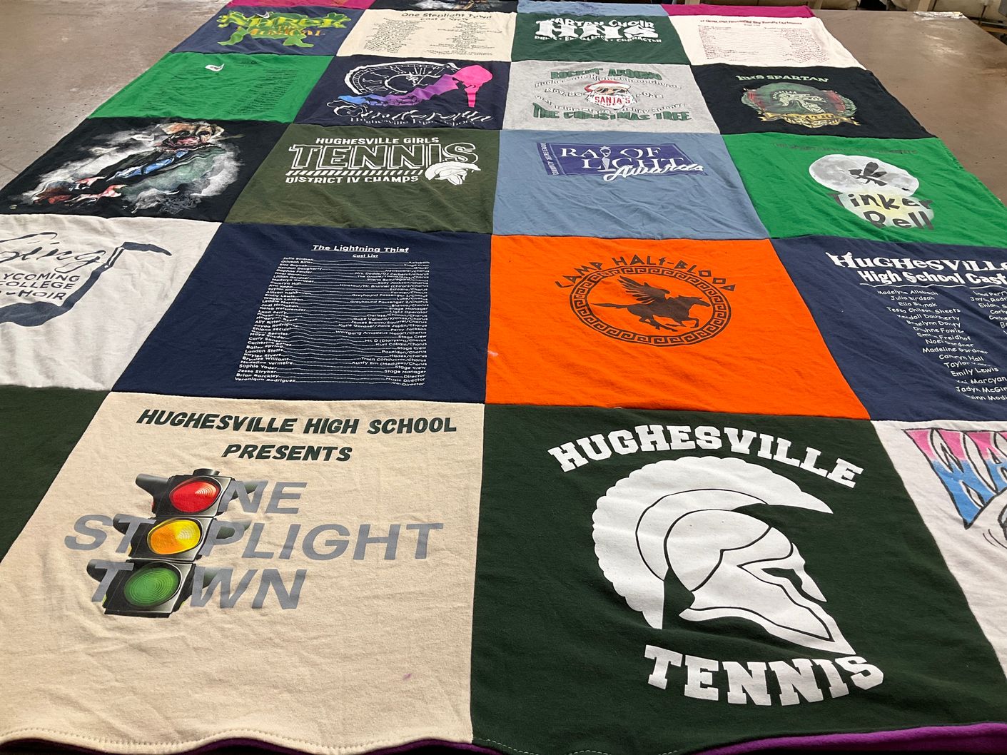 T-shirt quilt featuring hughesville tennis by Alison from PA