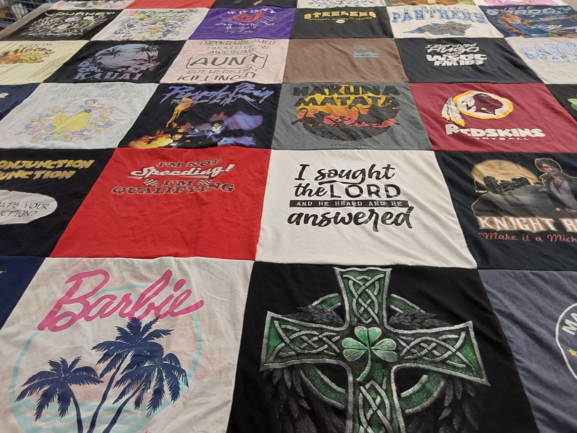T-shirt quilt featuring panthers, redskins by Shannon from NC
