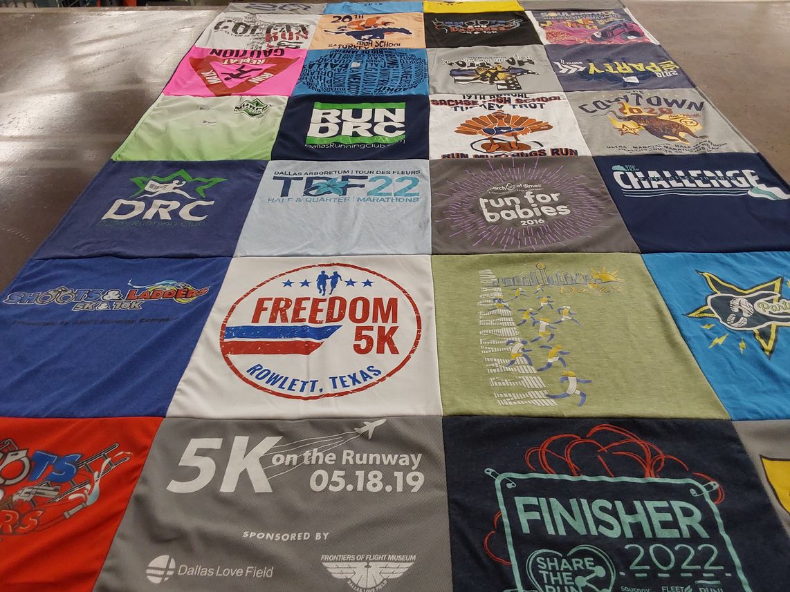 T-shirt quilt from sachse high school by Pamela from TX