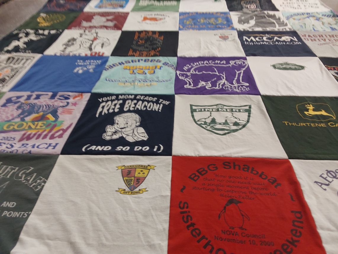 T-shirt quilt from pinsmere camp by Anne from VA