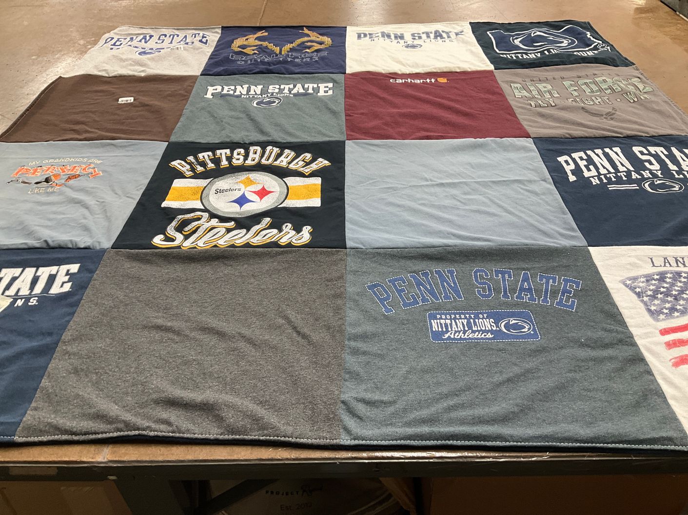 T-shirt quilt featuring penn state nittany lions, pittsburgh steelers by Frances from PA