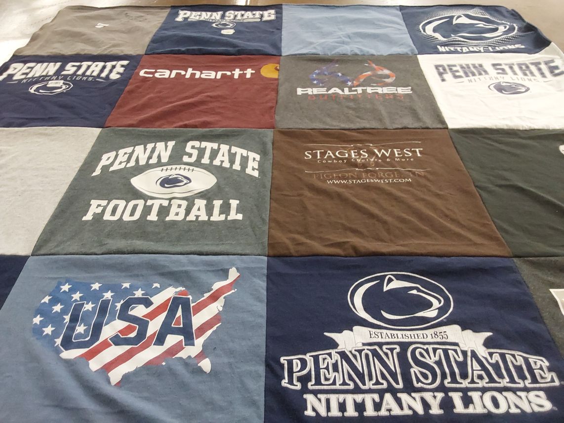T-shirt quilt featuring penn state nittany lions football by Frances from PA