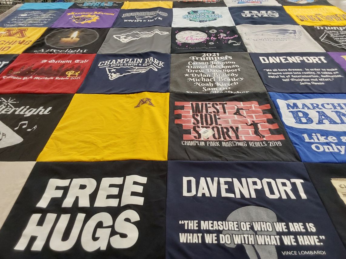 T-shirt quilt from university of minnesota by Shelly from MN