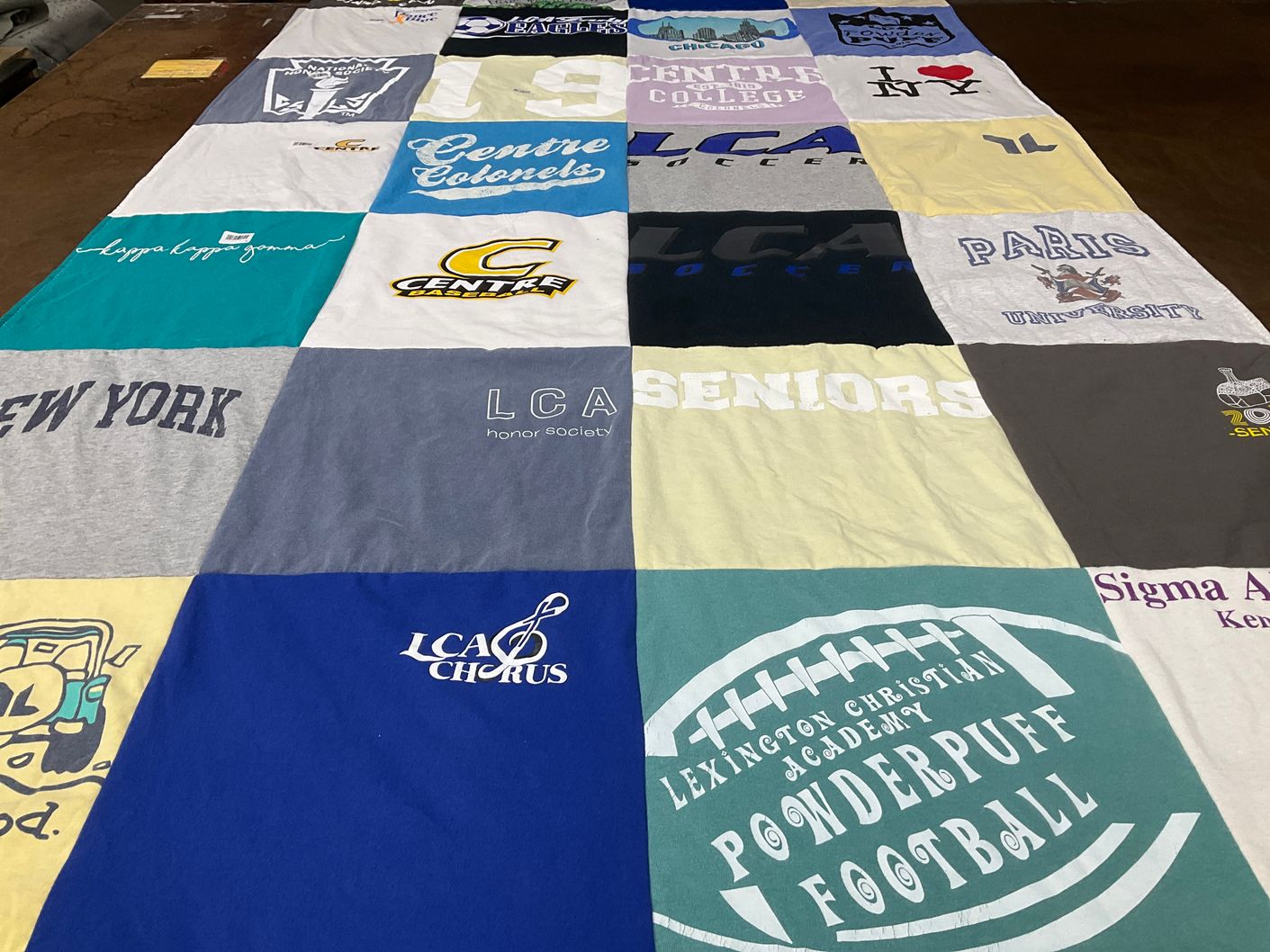 T-shirt quilt featuring centre college sports, lexington christian academy football by Gretchen from KY