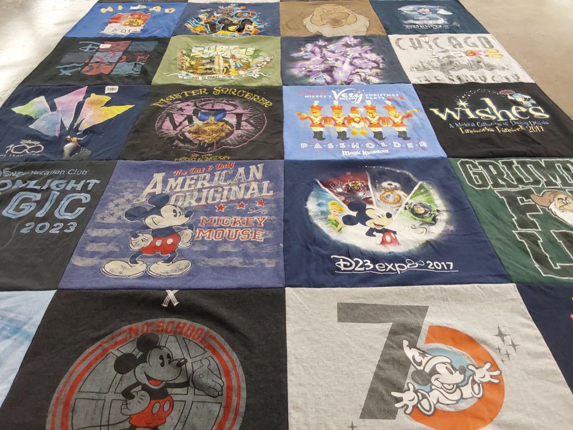 T-shirt quilt with disney, animation themes by Carrie from OH