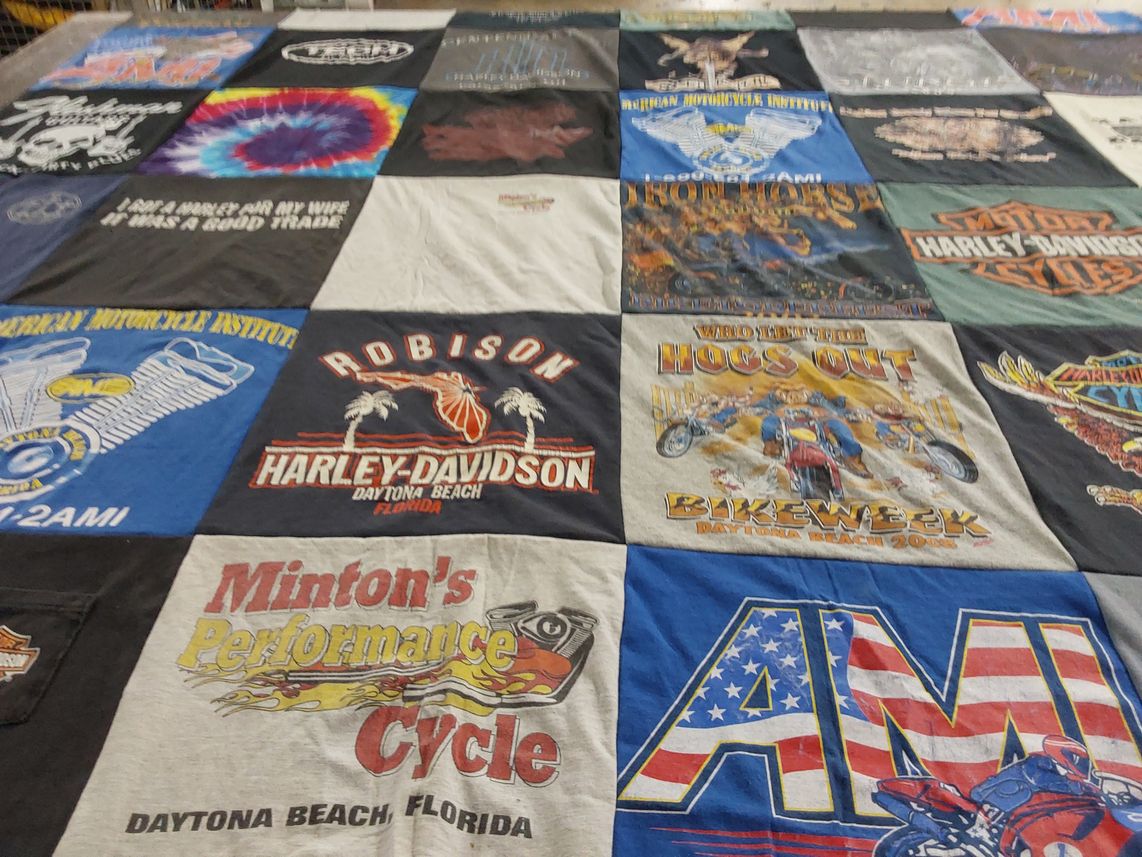 T-shirt quilt from american motorcycle institute by Megan from OH