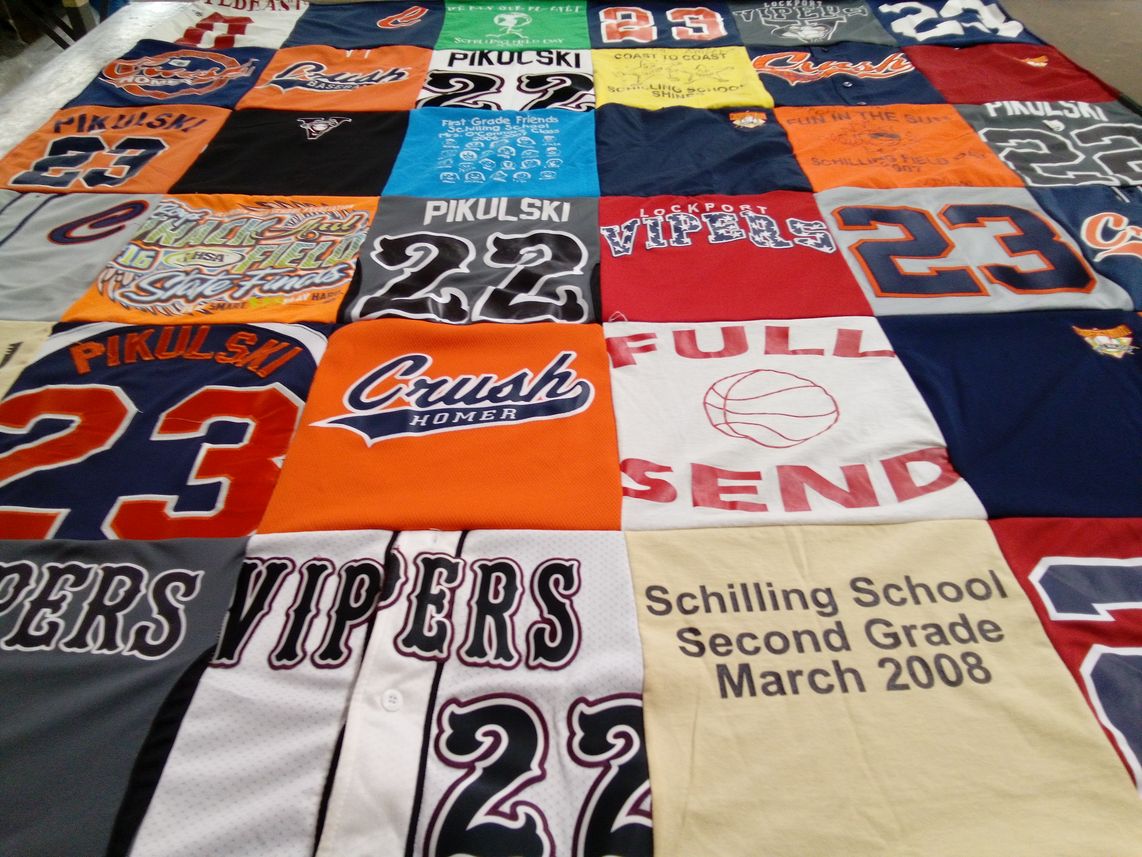 T-shirt quilt featuring lockport vipers by Chris from IL