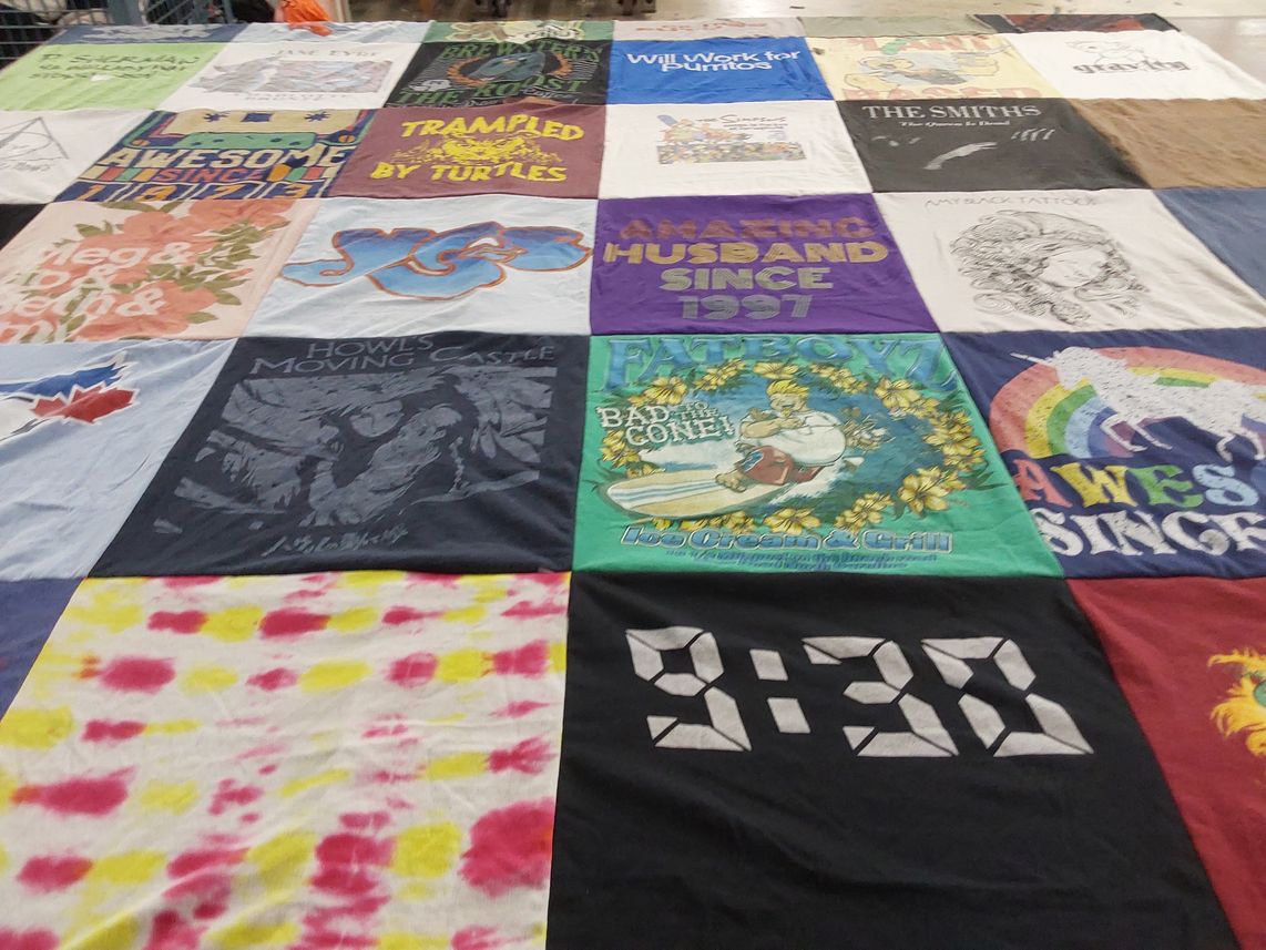 T-shirt quilt with music, anime themes by Loyd from VA