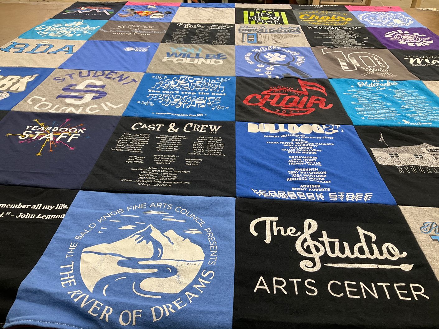T-shirt quilt featuring bulldogs by Cale from AR