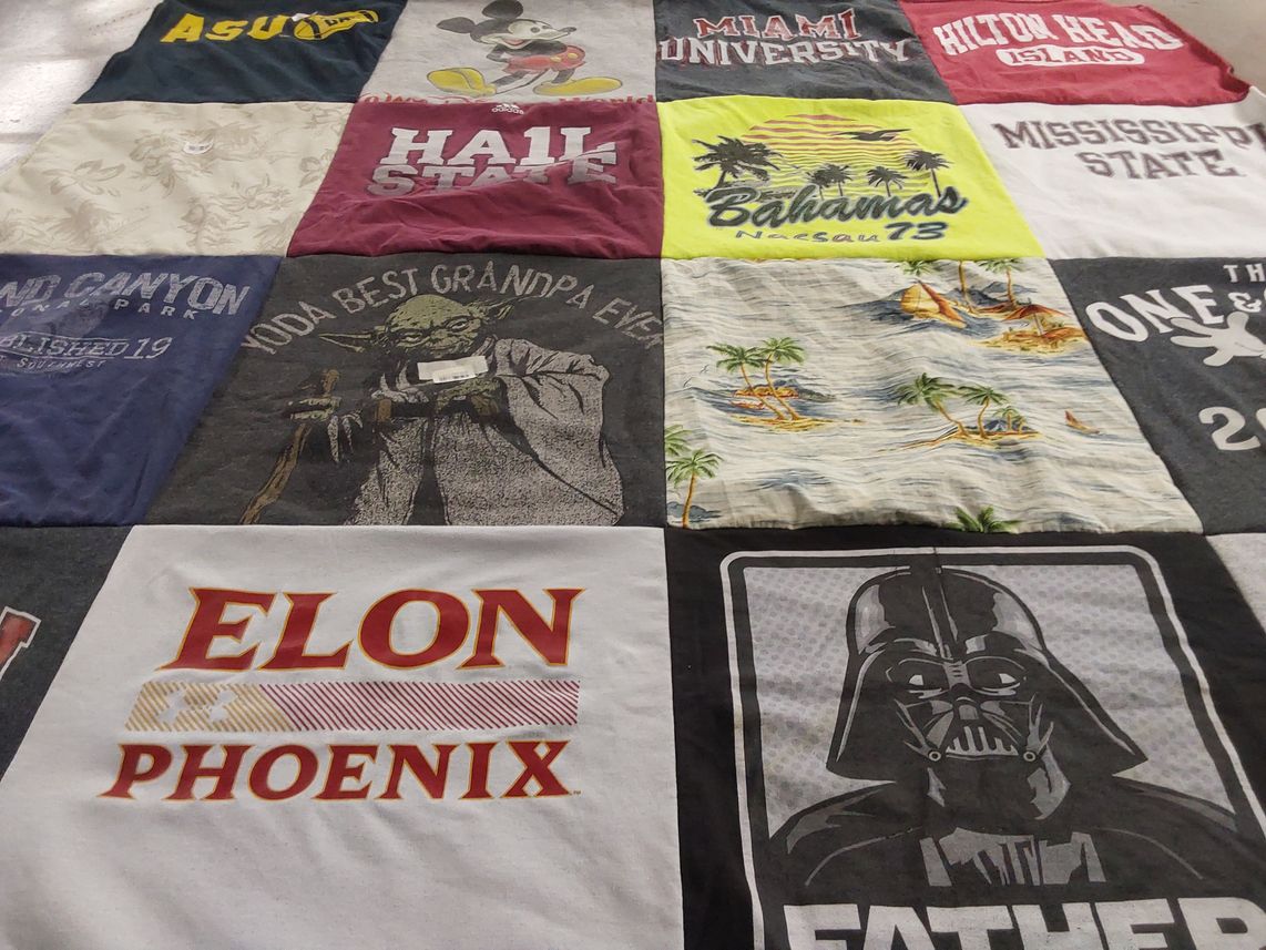 T-shirt quilt from miami university, elon university by Cheryl from NC