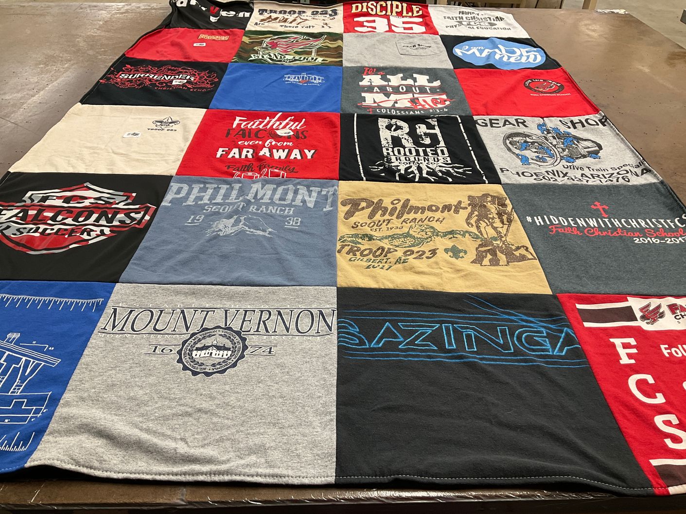 T-shirt quilt featuring fcsa falcons soccer by Lisa from AZ