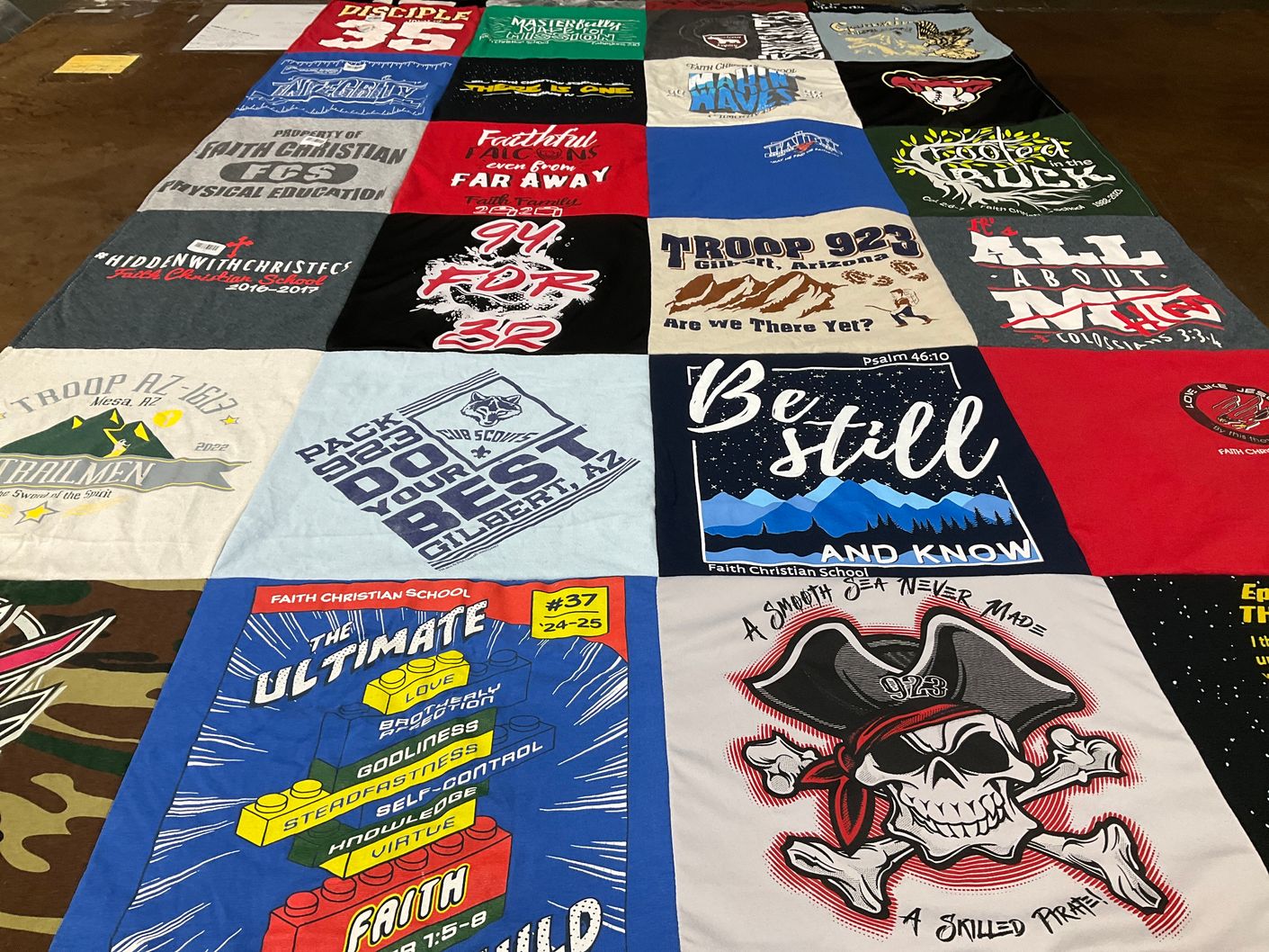T-shirt quilt featuring troop 923 by Lisa from AZ