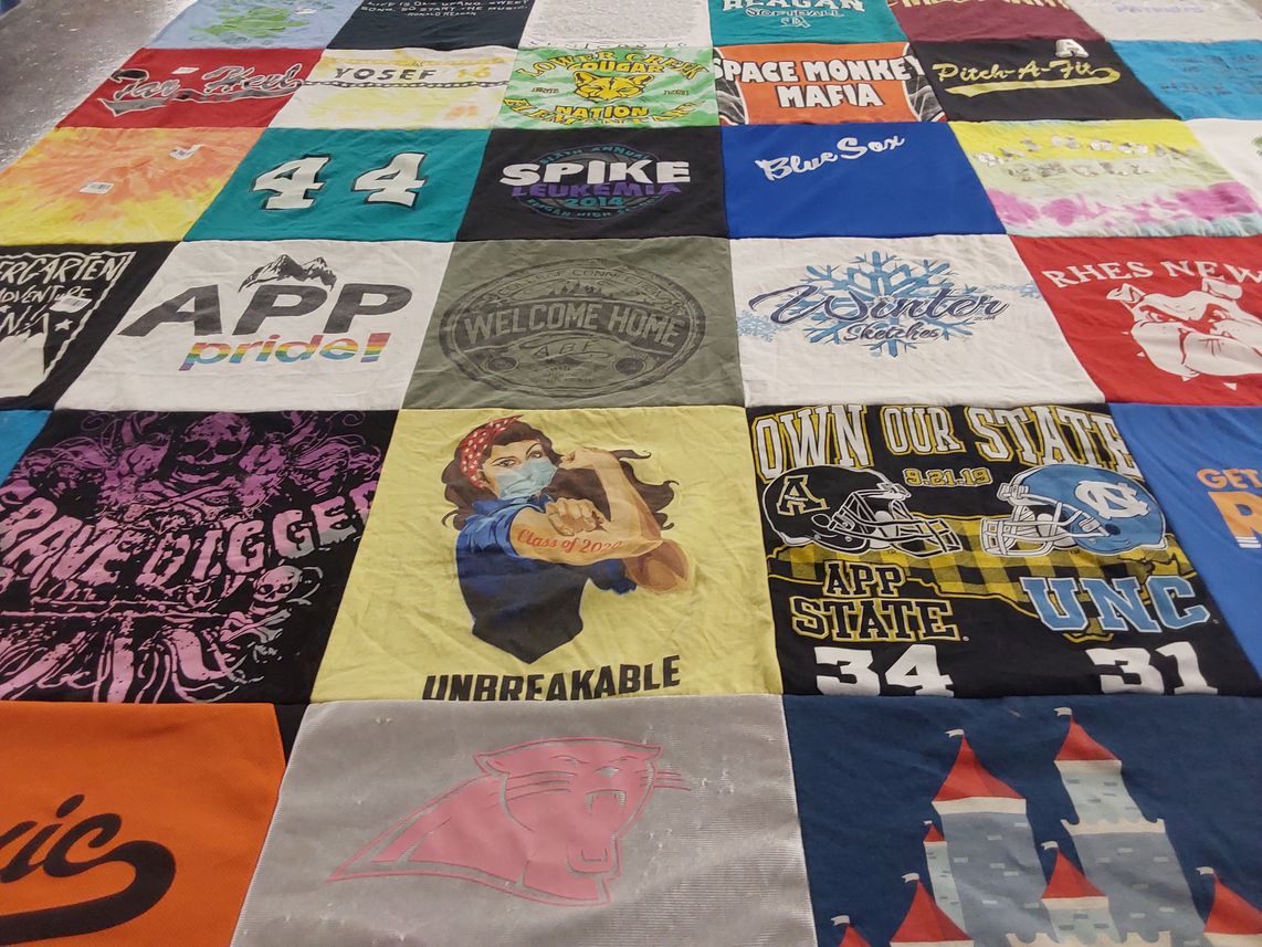 T-shirt quilt featuring appalachian state university, university of north carolina by Sara from NC