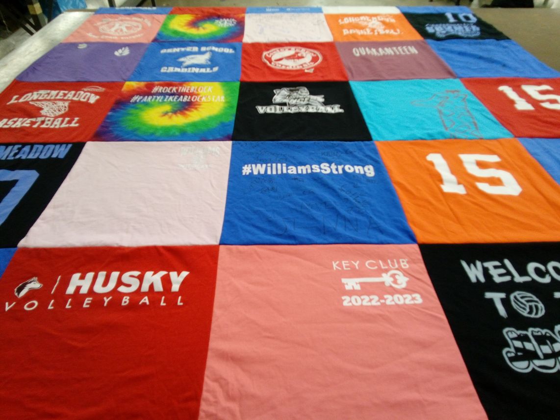T-shirt quilt featuring longmeadow high school basketball, longmeadow high school volleyball by Despina from MA