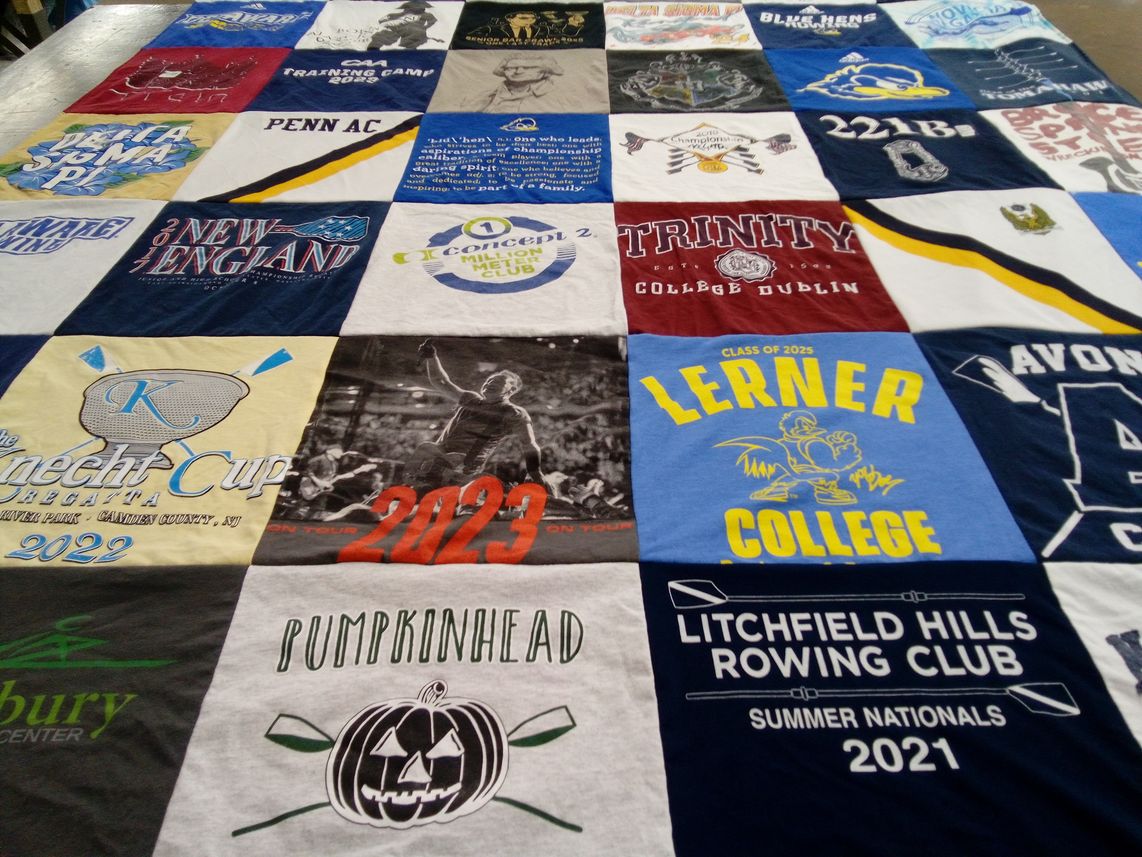 T-shirt quilt from trinity college dublin, lerner college by Debra from CT