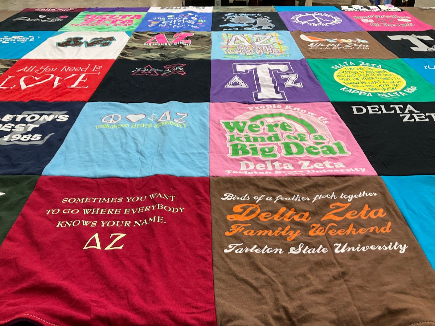 T-shirt quilt from tarleton state university by Leslie from TX