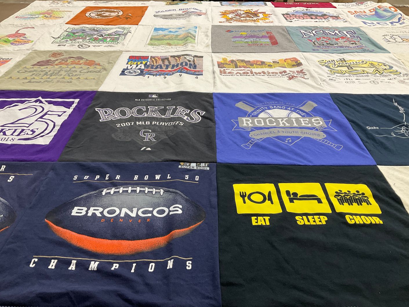 T-shirt quilt featuring denver broncos by Kevin from CO