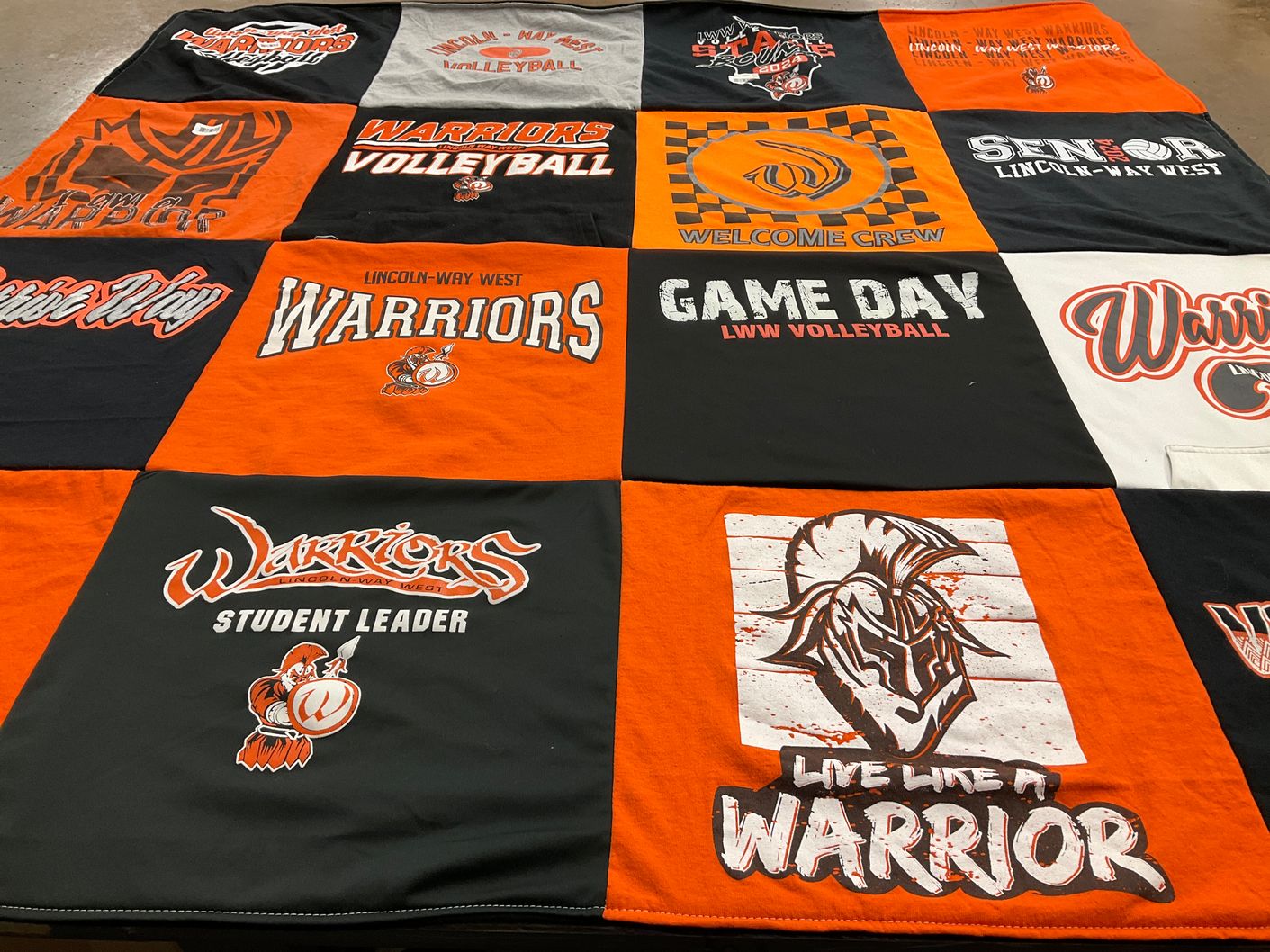 T-shirt quilt featuring lincoln-way west volleyball by Ana from IL